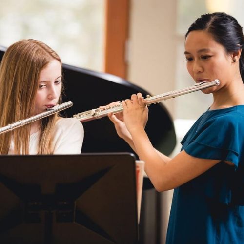 Note-worthy Experiences Music Studio student and her teacher playing  flute