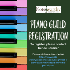 Piano Guild Registration for Note-worthy Experiences Music Studio students in Sudbury, Massachusetts