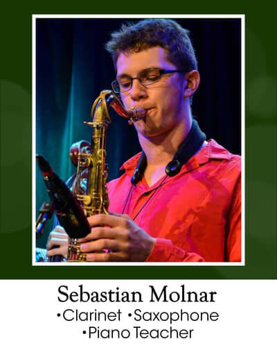 Sebastian Molnar = clarinet, saxophone and piano teacher